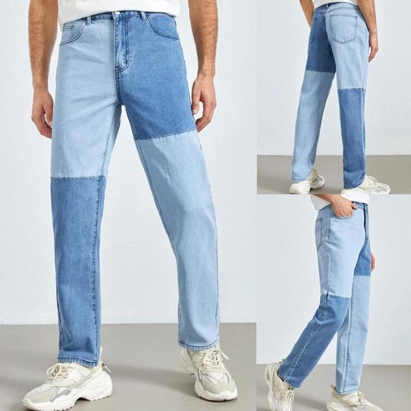 men's jeans hip hop streetwear patchwork brand straight ripped hole for 2021 fashion distressed moto bike vintage, Blue
men's jeans hip hop streetwear patchwork brand straight ripped hole for 2021 fashion distressed moto bike vintage, Blue