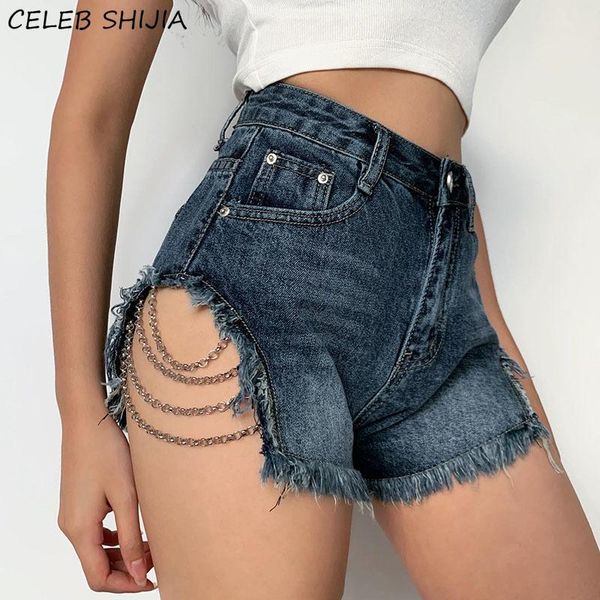 women's jeans chain ripped shorts for women summer high waist hip hop denim pants female club street woman, Blue
women's jeans chain ripped shorts for women summer high waist hip hop denim pants female club street woman, Blue