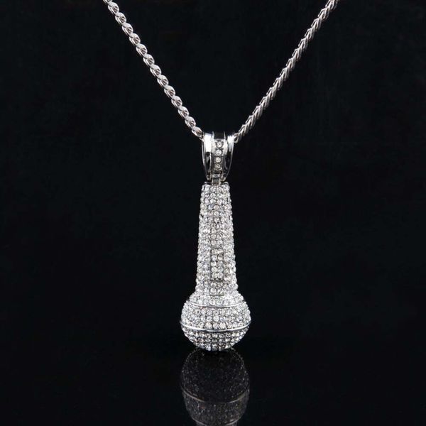 hip hop iced out microphone pendant necklace 2 colors rhinestone necklace for men/ women fashion jewelry, Silver
hip hop iced out microphone pendant necklace 2 colors rhinestone necklace for men/ women fashion jewelry, Silver