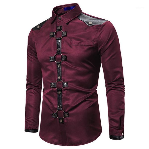 men's casual shirts men punk goth o ring rivet t chic streetwear fall long sleeve shirt man rock concert performance party club clothin, White;black
men's casual shirts men punk goth o ring rivet t chic streetwear fall long sleeve shirt man rock concert performance party club clothin, White;black