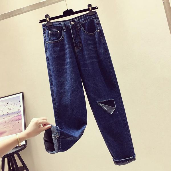 women's jeans knee ripped harem high waist women clothes street distressed zipper full length vintage denim pants blue 2021
women's jeans knee ripped harem high waist women clothes street distressed zipper full length vintage denim pants blue 2021