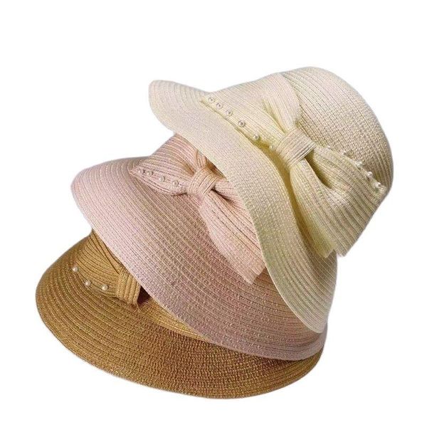 wide brim hats 2021 summer women straw hat fisherman ladies sun foldable elegant pearl bowknot female anti-uv beach, Blue;gray
wide brim hats 2021 summer women straw hat fisherman ladies sun foldable elegant pearl bowknot female anti-uv beach, Blue;gray