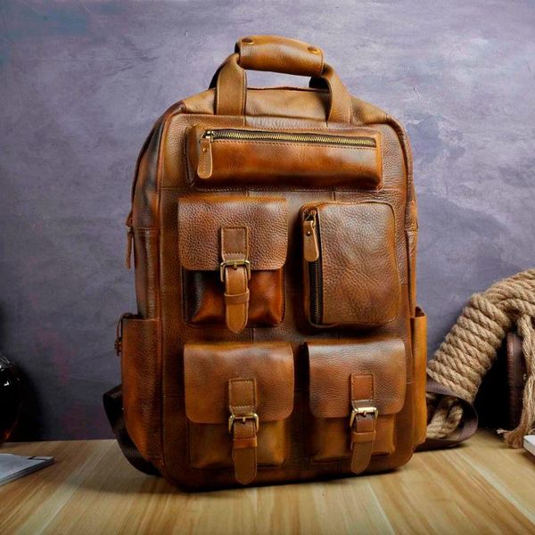 backpack leather heavy duty design men travel casual daypack rucksack fashion knapsack college school book lapbag 1170lb
backpack leather heavy duty design men travel casual daypack rucksack fashion knapsack college school book lapbag 1170lb
