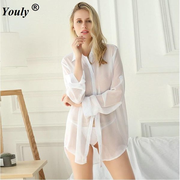 women's blouses & shirts women transparent thin shirt blouse 2021 feminine white long sleeve casual turn-down style loose
women's blouses & shirts women transparent thin shirt blouse 2021 feminine white long sleeve casual turn-down style loose