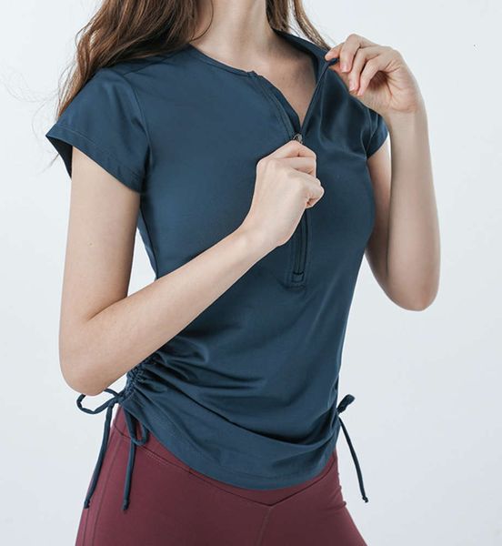 sleeve zipper lu suit half round short neck yoga t-shirt slim fit quick dry running fitness suit outdoor sports jacket female, Black;white
sleeve zipper lu suit half round short neck yoga t-shirt slim fit quick dry running fitness suit outdoor sports jacket female, Black;white