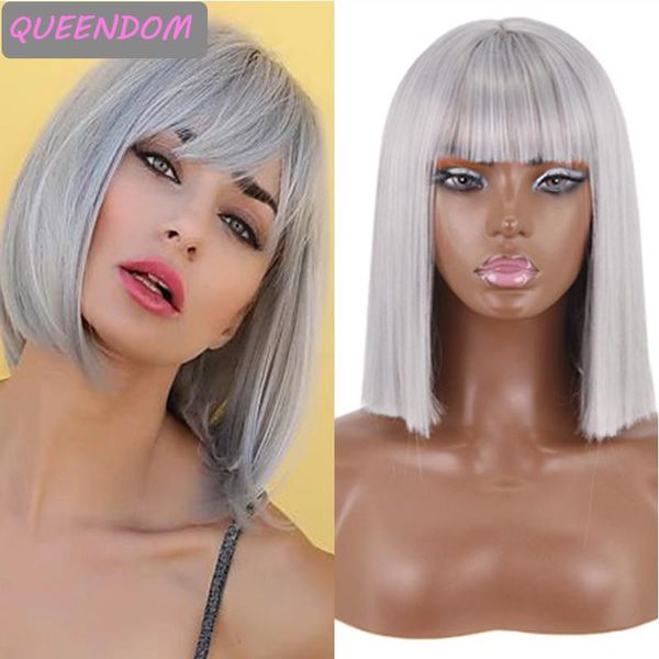 synthetic wigs silver gray short bob wig 17inch natural straight women's with bangs heat resistant lolita peruca cosplay, Black
synthetic wigs silver gray short bob wig 17inch natural straight women's with bangs heat resistant lolita peruca cosplay, Black