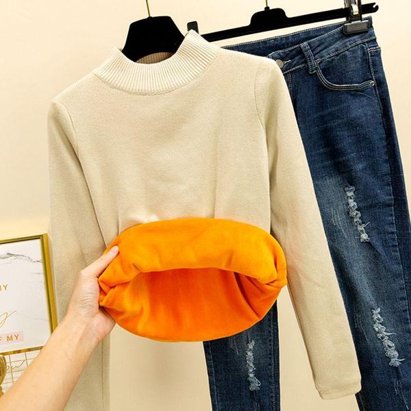 women's sweaters gigogou -2xl thick warm velvet sweater winter turtleneck pullovers elegant long sleeve knitted female jumper, White;black
women's sweaters gigogou -2xl thick warm velvet sweater winter turtleneck pullovers elegant long sleeve knitted female jumper, White;black