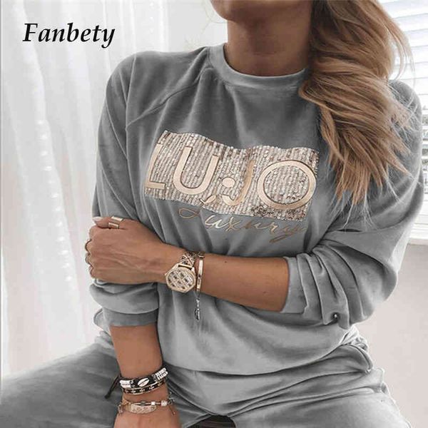women's knits & tees women elegant sequin letter print velvet sweatshirt autumn winter long sleeve casual o neck pullovers streetw, White
women's knits & tees women elegant sequin letter print velvet sweatshirt autumn winter long sleeve casual o neck pullovers streetw, White