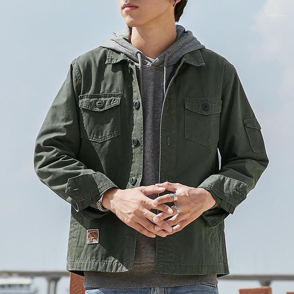 men's jackets cotton casual work jacket fashion loose retro lapel men 2021 autumn oversize s-7xl, Black;brown
men's jackets cotton casual work jacket fashion loose retro lapel men 2021 autumn oversize s-7xl, Black;brown