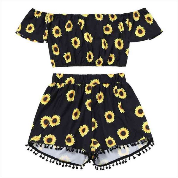 swimsuit women off shoulder sunflower print crop tassel shorts two-piece outfit swimwear womens swimming suit bikini, White;black
swimsuit women off shoulder sunflower print crop tassel shorts two-piece outfit swimwear womens swimming suit bikini, White;black