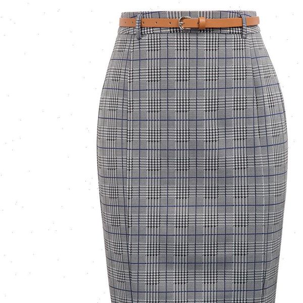 business skirts womens grid pattern belt split hips wrapped knee length plaid ladies work wear bodycon slim pencil skirt faldas, Black
business skirts womens grid pattern belt split hips wrapped knee length plaid ladies work wear bodycon slim pencil skirt faldas, Black