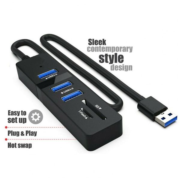 hubs portable usb 3.0 hub 3 ports micro-sd reader with led light indication accessory
hubs portable usb 3.0 hub 3 ports micro-sd reader with led light indication accessory