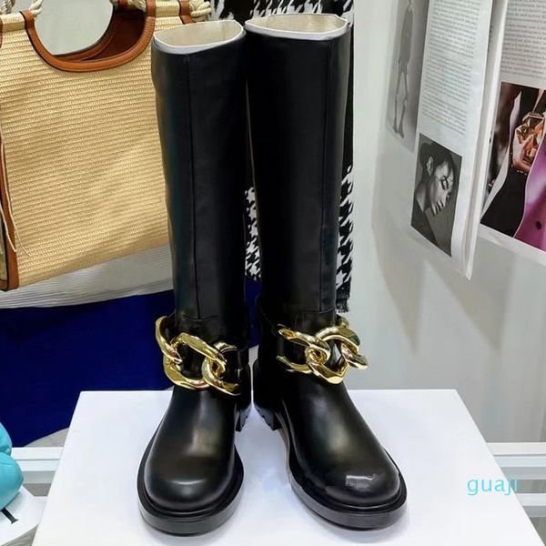 knee high boots women real leather thick sole long booties autumn winter new chain decor knight shoes mid calf boot female, Black
knee high boots women real leather thick sole long booties autumn winter new chain decor knight shoes mid calf boot female, Black