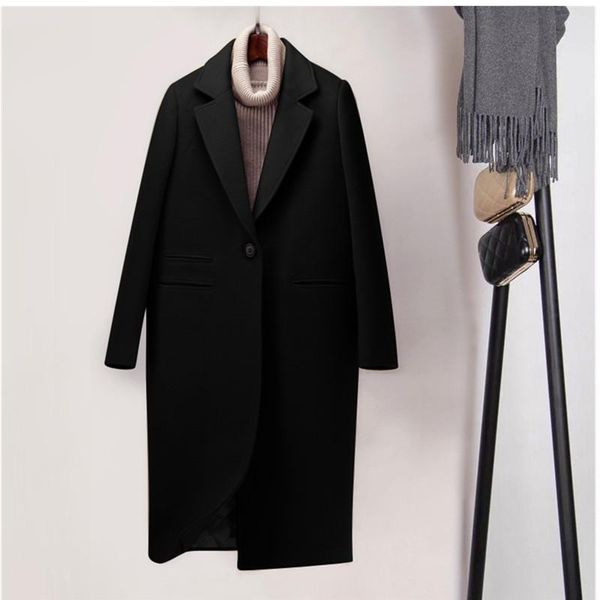 women's wool & blends winter coat women fashion cashmere long thick warm windbreaker korean, Black
women's wool & blends winter coat women fashion cashmere long thick warm windbreaker korean, Black