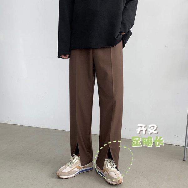 men's pants pure color formal suit korean fashion loose hem split business casual streetwear straight leg 6ky5, Black
men's pants pure color formal suit korean fashion loose hem split business casual streetwear straight leg 6ky5, Black