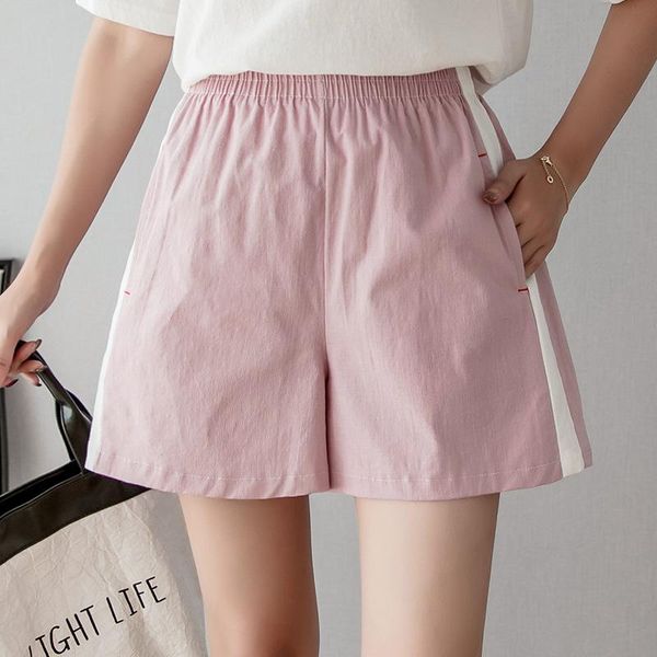 women summer wide leg strip shorts female loose cotton linen solid pockets shorts casual korean vintge style short feminino, White;black
women summer wide leg strip shorts female loose cotton linen solid pockets shorts casual korean vintge style short feminino, White;black