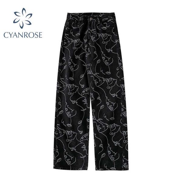 high waist jeans woman plus size street style abstract print denim pants cotton loose coated vintage washed boyfriend jeans 210616, Blue
high waist jeans woman plus size street style abstract print denim pants cotton loose coated vintage washed boyfriend jeans 210616, Blue