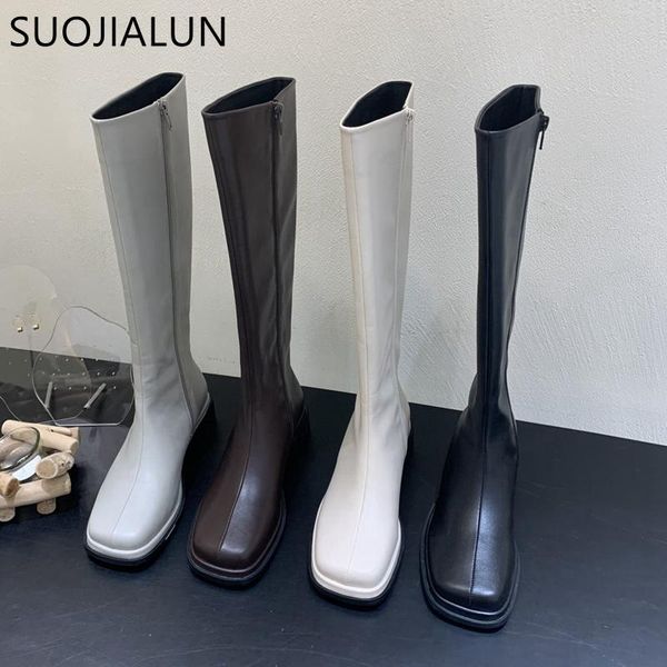 boots suojialun 2021 women knight zipper square toe long boot shoes low heel causal ladies knee, Black
boots suojialun 2021 women knight zipper square toe long boot shoes low heel causal ladies knee, Black