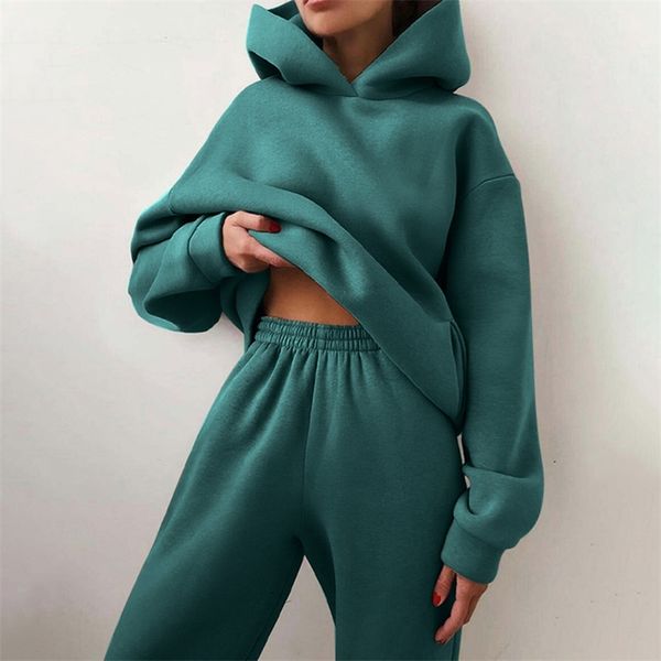 women's tracksuit casual fleece two piece sets oversized hooded long sleeve female hoodie suit winter sport pants ladies set 211007, White
women's tracksuit casual fleece two piece sets oversized hooded long sleeve female hoodie suit winter sport pants ladies set 211007, White