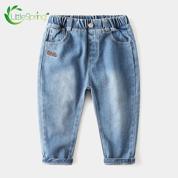 jeans littlespring denim elastic waist boys letter solid embroidery trousers spring and autumn casual pants children clothing, Blue
jeans littlespring denim elastic waist boys letter solid embroidery trousers spring and autumn casual pants children clothing, Blue