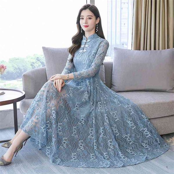 chinese style vintage lace long sleeve maxi dress autumn winter floral plus size elegant women bodycon party vestidos 210528, Black;gray
chinese style vintage lace long sleeve maxi dress autumn winter floral plus size elegant women bodycon party vestidos 210528, Black;gray