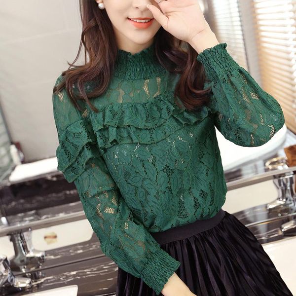 women's blouses & shirts fashion 2021 spring autumn noble women hollow lace blouse shirt long sleeve ruffles female blusa de renda, White
women's blouses & shirts fashion 2021 spring autumn noble women hollow lace blouse shirt long sleeve ruffles female blusa de renda, White