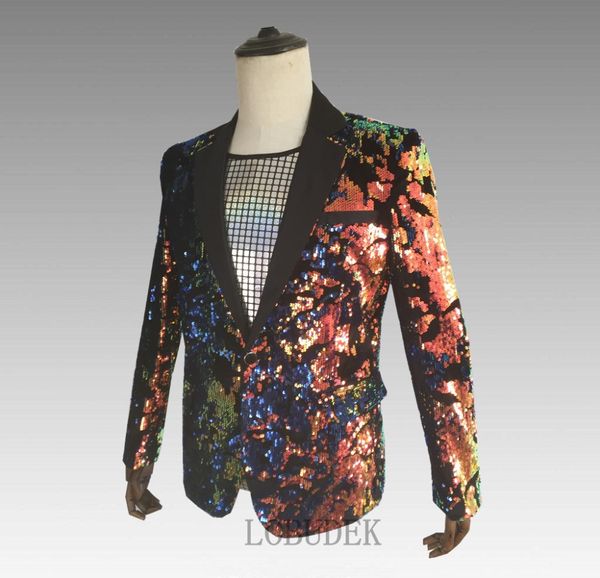 men shiny colorful sequins jacket fashion slim blazers coat tide male nightclub stage costume singer concert sequins tuxedo, Black;red
men shiny colorful sequins jacket fashion slim blazers coat tide male nightclub stage costume singer concert sequins tuxedo, Black;red