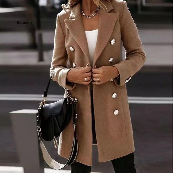 women's wool & blends long coats women winter autumn office ladies outerwear lapel loose oversize overcoat casaco feminino, Black
women's wool & blends long coats women winter autumn office ladies outerwear lapel loose oversize overcoat casaco feminino, Black
