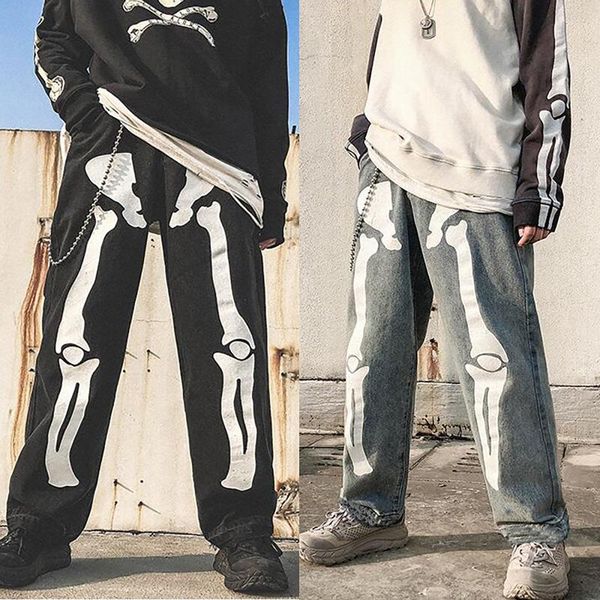 men's pants hip-hop trend skull pattern casual outdoor street jeans fashion winter loose with pockets, Black
men's pants hip-hop trend skull pattern casual outdoor street jeans fashion winter loose with pockets, Black
