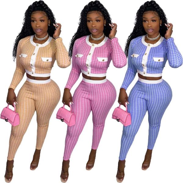 women's two piece pants elegant houndstooth print set women fashion streetwear patchwork o neck crop + suit matching outfits, White
women's two piece pants elegant houndstooth print set women fashion streetwear patchwork o neck crop + suit matching outfits, White