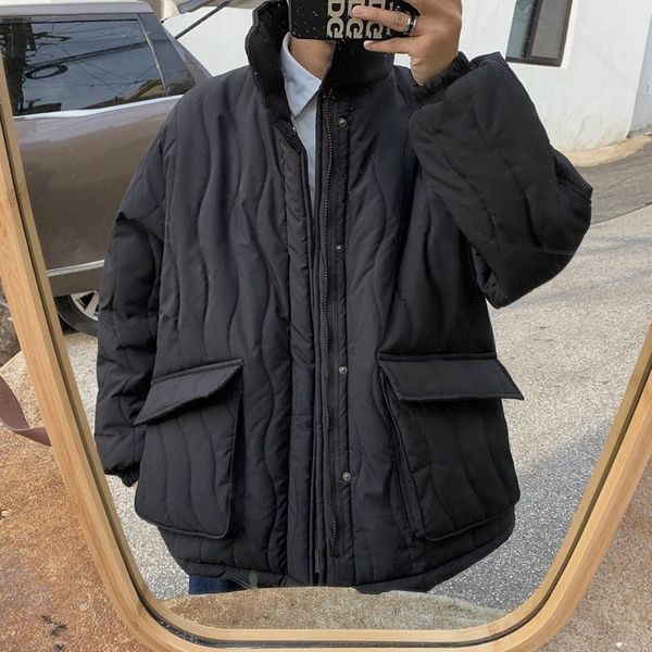 2021 new winter thick cotton jacket men's parka warmth fashion retro casual tooling men wild loose korean short coat mens clothes u2ag, Black
2021 new winter thick cotton jacket men's parka warmth fashion retro casual tooling men wild loose korean short coat mens clothes u2ag, Black