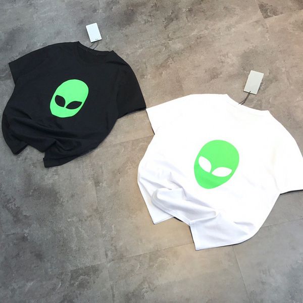 21 summer alien print short sleeve round neck pullover loose casual t-shirt men's and women's fashion, White
21 summer alien print short sleeve round neck pullover loose casual t-shirt men's and women's fashion, White