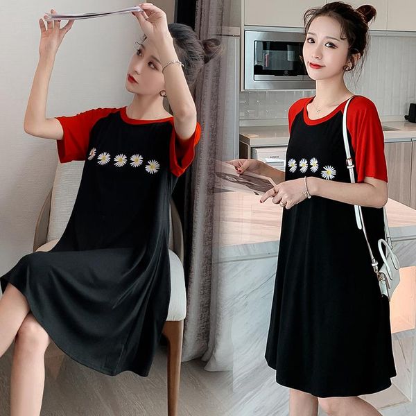 maternity dresses pregnant women loose summer dress short sleeve red patchwork black casual cotton floral embroidery, White
maternity dresses pregnant women loose summer dress short sleeve red patchwork black casual cotton floral embroidery, White