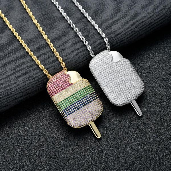 pendant necklaces creative hip hop rainbow colors cubic zircon cream fashion iced out dj rapper jewelry drop, Silver
pendant necklaces creative hip hop rainbow colors cubic zircon cream fashion iced out dj rapper jewelry drop, Silver
