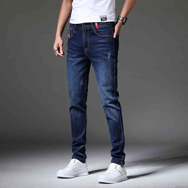 men's jeans fashion stretch skinny for casual slim fit denim pants designer elastic straight male trousers atv0, Blue
men's jeans fashion stretch skinny for casual slim fit denim pants designer elastic straight male trousers atv0, Blue