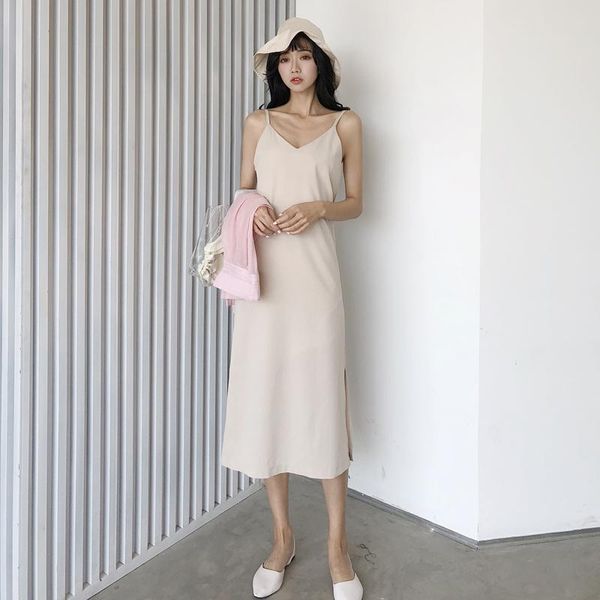 casual dresses women dress summer sleeveless v-neck sling long slit loose maxi for, Black;gray
casual dresses women dress summer sleeveless v-neck sling long slit loose maxi for, Black;gray