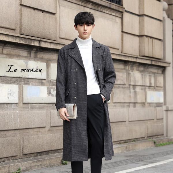 fashion 2021 winter men overcoat korean style plaid single breasted thick long woolen coat, Black
fashion 2021 winter men overcoat korean style plaid single breasted thick long woolen coat, Black