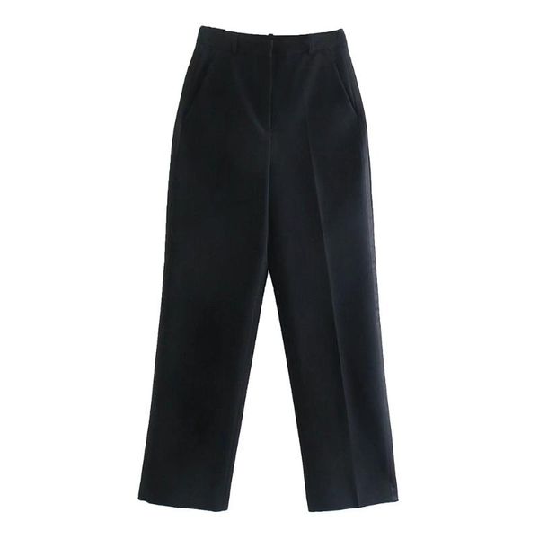 women's pants & capris 2021 za women fashion office pockets straight vintage high waist zipper female trousers mujer, Black;white
women's pants & capris 2021 za women fashion office pockets straight vintage high waist zipper female trousers mujer, Black;white