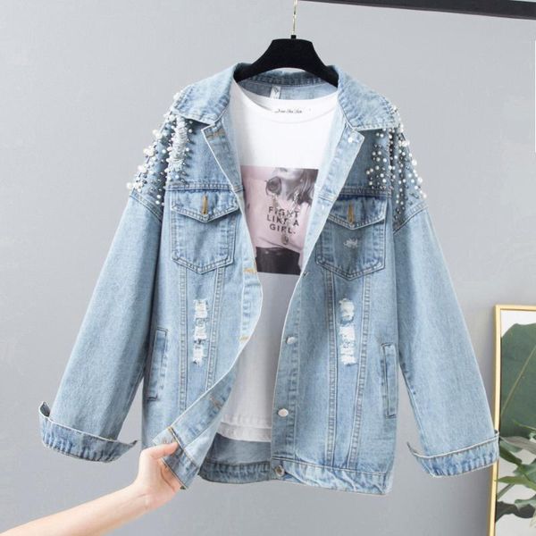 women's jackets vintage mid long beading denim jacket women frayed sleeve jeans coat female oversized loose blue student outerwear, Black;brown
women's jackets vintage mid long beading denim jacket women frayed sleeve jeans coat female oversized loose blue student outerwear, Black;brown