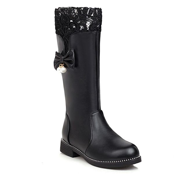 super size small bow trim mid-pink calf bowknot heels student women's boots or pearl beautiful winter warm white shoes 85ui, Black
super size small bow trim mid-pink calf bowknot heels student women's boots or pearl beautiful winter warm white shoes 85ui, Black
