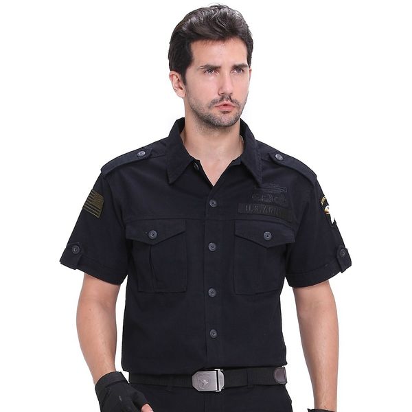men's casual shirts a military-style shirt of the men with short sleeves dropshopping epi0, White;black
men's casual shirts a military-style shirt of the men with short sleeves dropshopping epi0, White;black