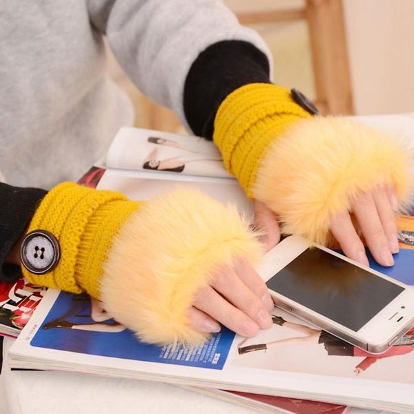 fingerless gloves winter female without fingers pompom faux fur wrist mittens knit patchwork luvas plush handschoenen, Blue;gray
fingerless gloves winter female without fingers pompom faux fur wrist mittens knit patchwork luvas plush handschoenen, Blue;gray