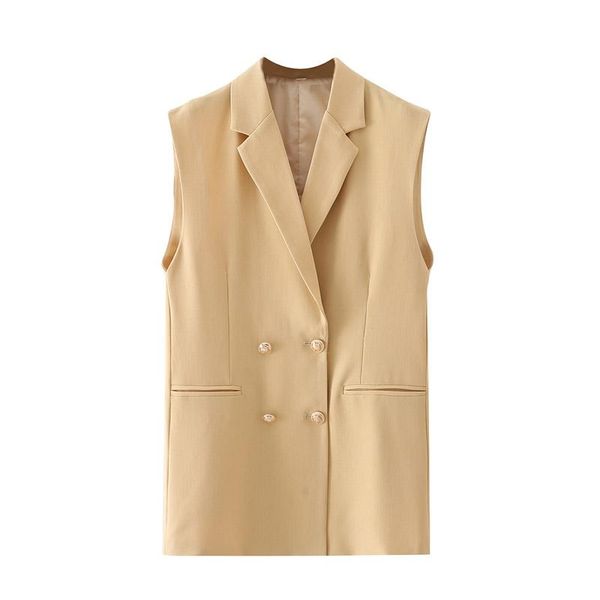 women's vests spring and autumn casual solid color double-breasted pocket decorative vest, Black;white
women's vests spring and autumn casual solid color double-breasted pocket decorative vest, Black;white