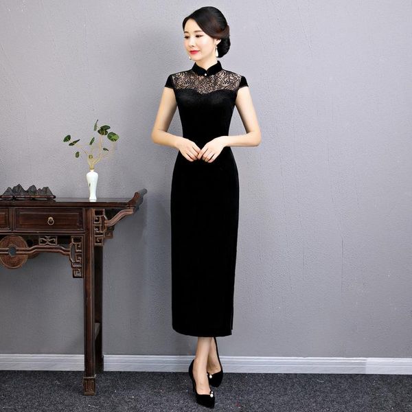 hollow out slim classic chinese dress black velour short sleeve novelty cheongsam summer elegant mandarin collar qipao, Red
hollow out slim classic chinese dress black velour short sleeve novelty cheongsam summer elegant mandarin collar qipao, Red