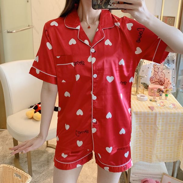 sleepwear women summer thin ice silk short sleeve trousers korean version of home clothes can be worn outside the suit, White
sleepwear women summer thin ice silk short sleeve trousers korean version of home clothes can be worn outside the suit, White