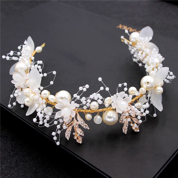 gold pearl rhinestone jewelry headbands for women handmade tiara bridal hairbands wedding hair accessories gift headpieces, Silver 
gold pearl rhinestone jewelry headbands for women handmade tiara bridal hairbands wedding hair accessories gift headpieces, Silver