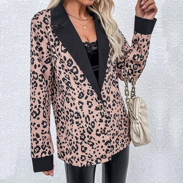 women's suits & blazers leopard blazer women notched collar long sleeve ladies spring autumn suit jacket single breasted casual outwear, White;black
women's suits & blazers leopard blazer women notched collar long sleeve ladies spring autumn suit jacket single breasted casual outwear, White;black