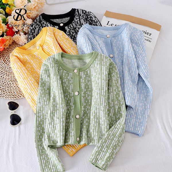 women korean solid knitting cardigan o neck loose casual pearl buttons autumn winter slim elastic cardigans 2021, White;black
women korean solid knitting cardigan o neck loose casual pearl buttons autumn winter slim elastic cardigans 2021, White;black