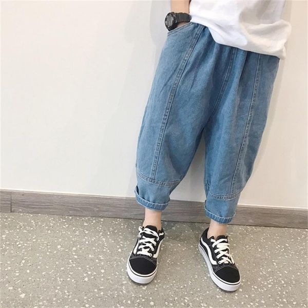 jeans 543 boys' trousers summer children's loose cropped shorts, Blue 
jeans 543 boys' trousers summer children's loose cropped shorts, Blue
