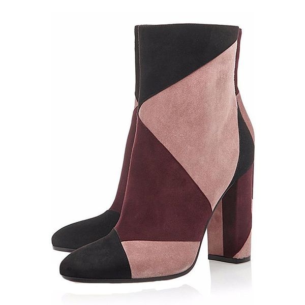 boots 2021 fashion wild suede women's color matching pointed thick high heel elegant side zip ladies ankle, Black
boots 2021 fashion wild suede women's color matching pointed thick high heel elegant side zip ladies ankle, Black